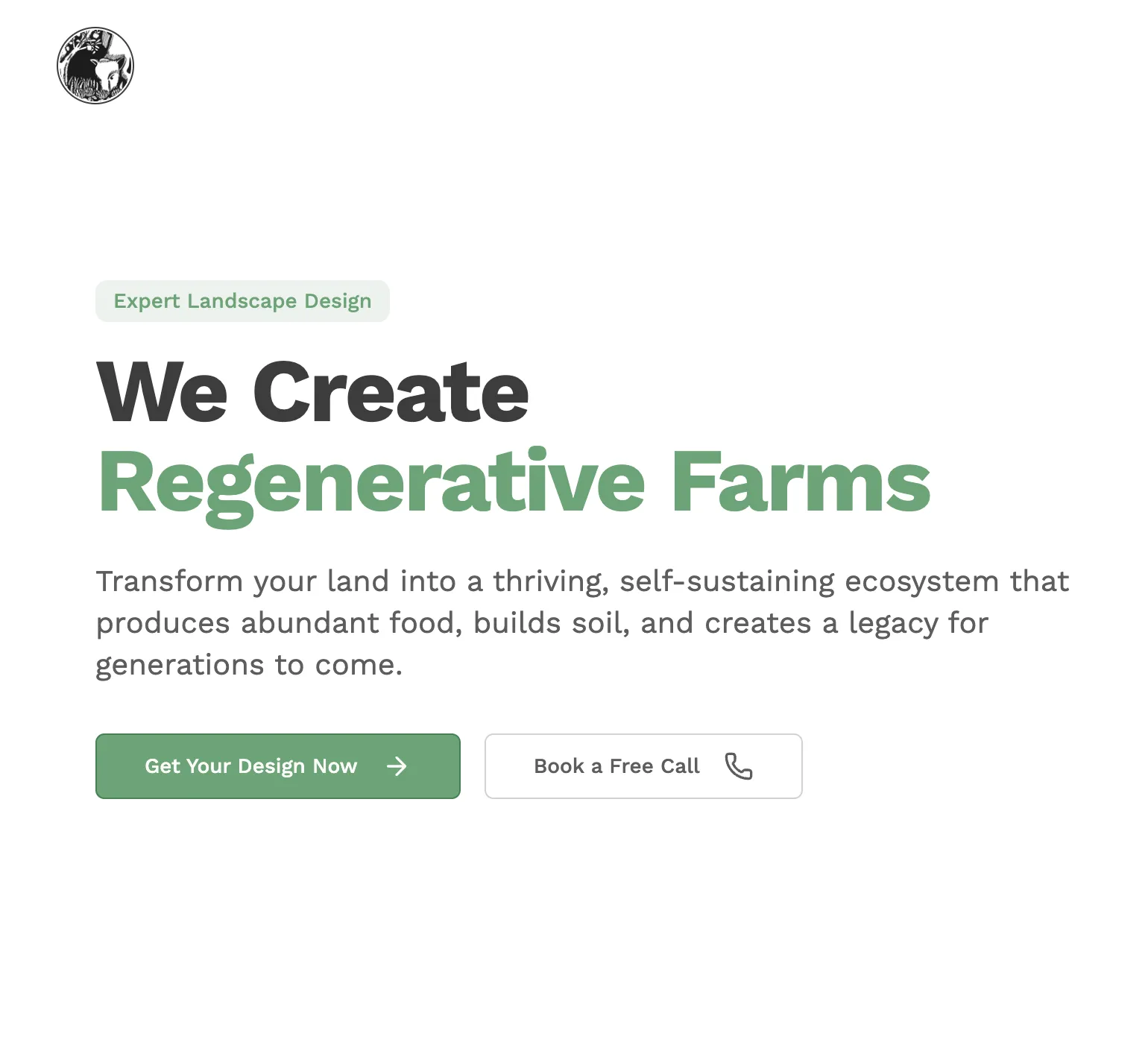 Screenshot of the Davis Regenerative website